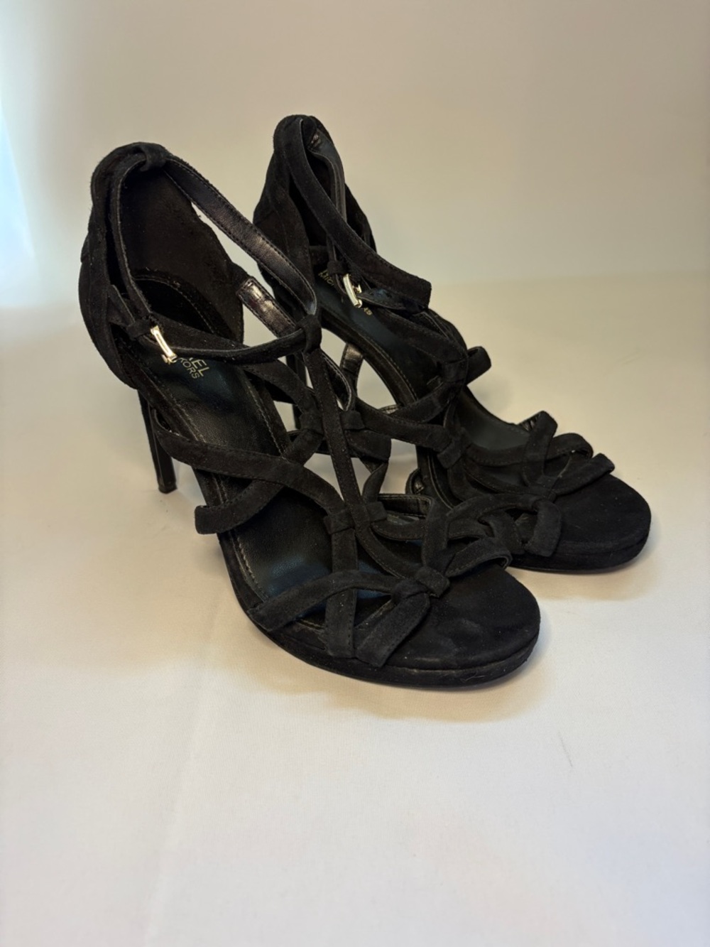 MICHAEL Michael Kors Sandra Platform Suede Caged‎ Dress Sandals Size 7.5